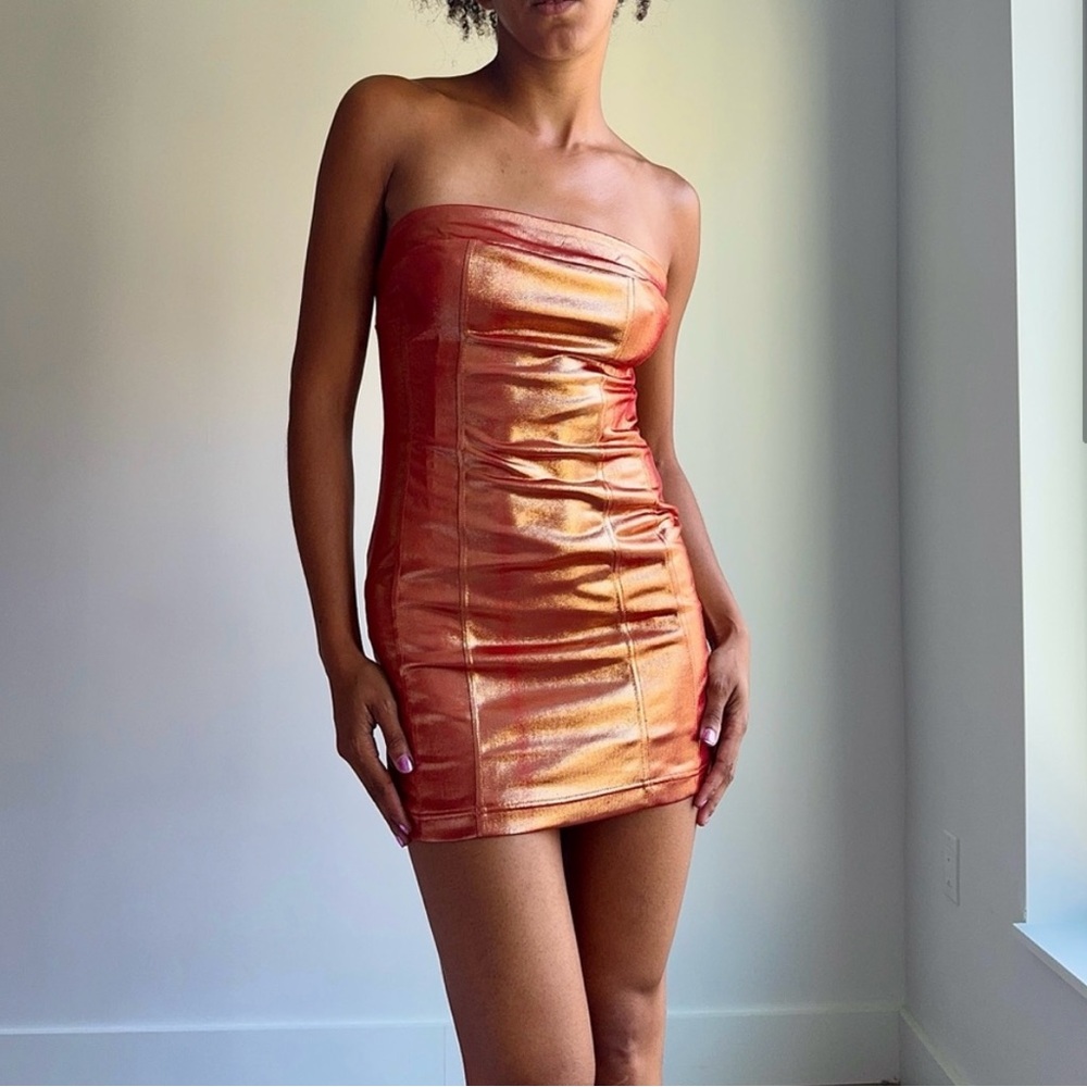 UO Metallic Tube Dress